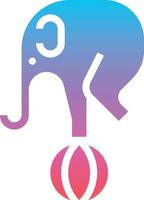 elephant animal circus - solid gradient icon vector