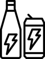 bebida energética bebida en lata embotellada - icono de contorno vector