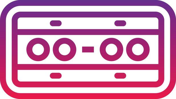 número de pieza de la matrícula - icono de degradado vector