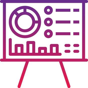 presentation board graph analysis - gradient icon vector