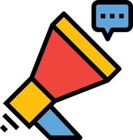 promotion notice megaphone - fill outline icon vector