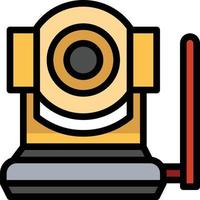 cctv spy camera video recorder security - filled outline icon vector