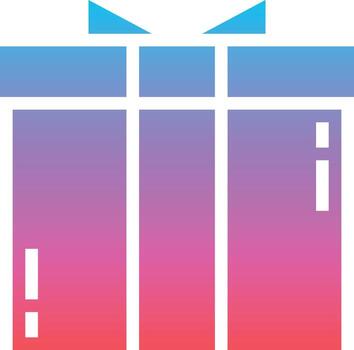 regalo presente - icono sólido degradado vector