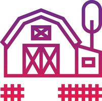 barn farm building - gradient icon vector