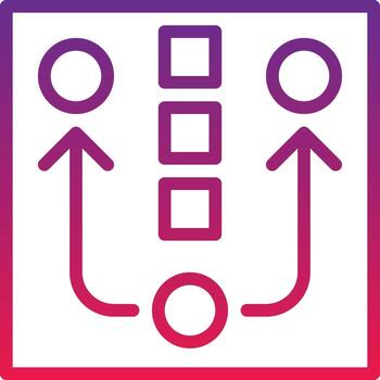 estrategia flujo trabajo promoción manera - icono degradado vector