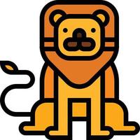 lion animal circus - filled outline icon vector