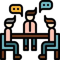 meeting chat business communication - filled outline icon vector