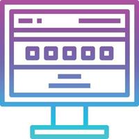 Comunicación del monitor de la computadora del sitio web - icono de degradado vector