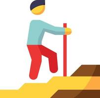 trekking human walkiing moutain - flat icon vector