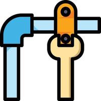 mechanics repair fix pipe water - filled outline icon vector