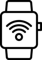 smartwatch technology connectivity - outline icon vector