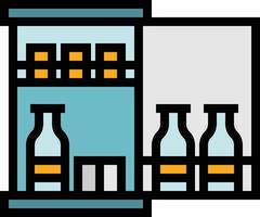 minibar refrigerator drink hotel - filled outline icon vector