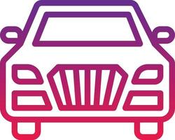 car front view vehicle automobile - gradient icon vector