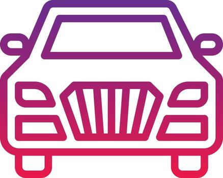 car front view vehicle automobile - gradient icon vector