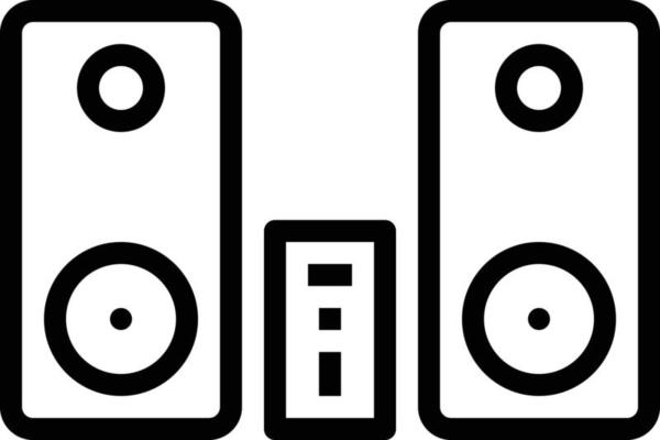stereo audio wifi speaker - outline icon