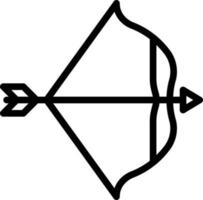 archery shooting bow arrow aim - outline icon vector