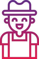 farmer avatar poeple job - gradient icon vector