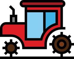 camión de transporte de tractor - icono de contorno lleno vector