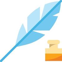 literature ink writing feather letter - flat icon vector