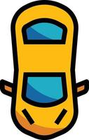 car top view vehicle driving - filled outline icon vector