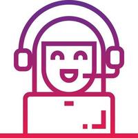 customer service call center - gradient icon vector