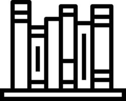 reading book shelf stack - outline icon vector