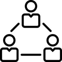 collaboration teamwork branch department employee - outline icon vector