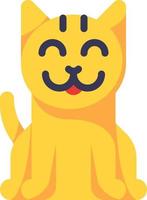 mascota gato sonrisa canina - icono plano vector