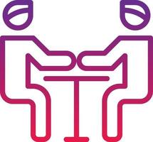 meeting chat discussing table partnerships - gradient icon vector