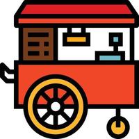 food cart carnival - filled outline icon vector