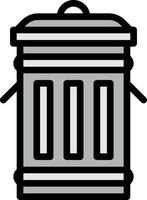 bin trash metal waste house furniture - filled outline icon vector