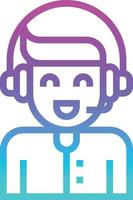 callcenter avatar job communication - gradient icon vector