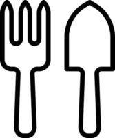 gardening spoon fork trowel - outline icon vector