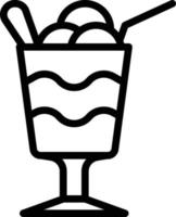 ice cream float layer dessert glass - outline icon vector