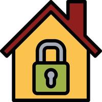 lock key security house real estate - filled outline icon vector