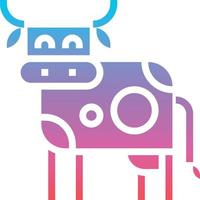 cow animal mammal - gradient solid icon vector