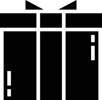 gift present - solid icon vector