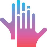 glove hand protect - gradient solid icon vector