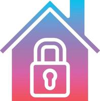 lock key security house real estate - gradient solid icon vector