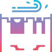 drying clothes hanging - gradient solid icon vector