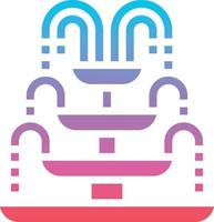 fountain park carnival - solid gradient icon vector