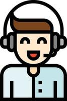 callcenter avatar trabajo comunicación - icono de contorno lleno vector