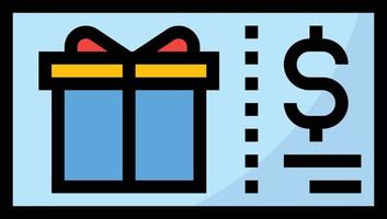 gift voucher present shopping - fill outline icon vector