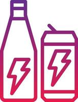 bebida energética bebida en lata embotellada - icono degradado vector