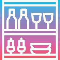 shelves dinning wine storage furniture house - gradient solid icon vector