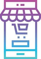 mobile store online shopping - gradient icon vector