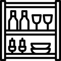 shelves dinning wine storage furniture house - outline icon vector