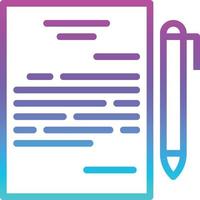 agreement paper sign pen deal - gradient icon vector