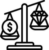 economics coin diamond economy scale weight - outline icon vector