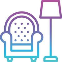 living room sofa chair lamp furniture - gradient icon vector